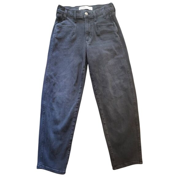 AYR Jeans Women's 26 Black The Beat Barrel Cropped Ankle Comfort Stretch - Picture 3 of 5